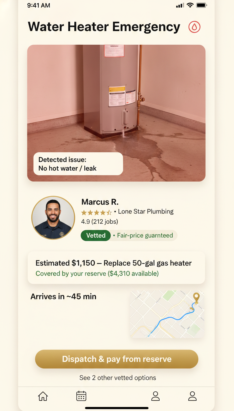 One-Tap Dispatch screen