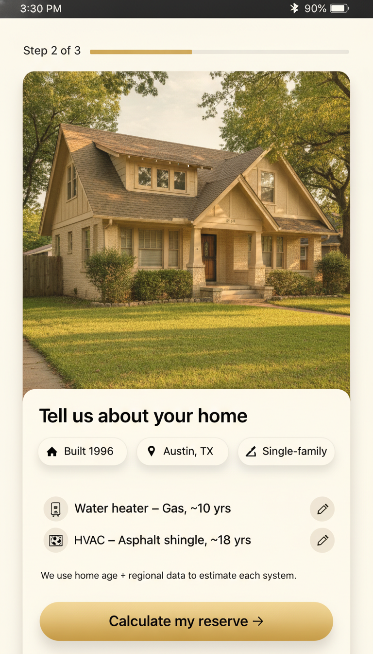 Build Your Home Profile screen