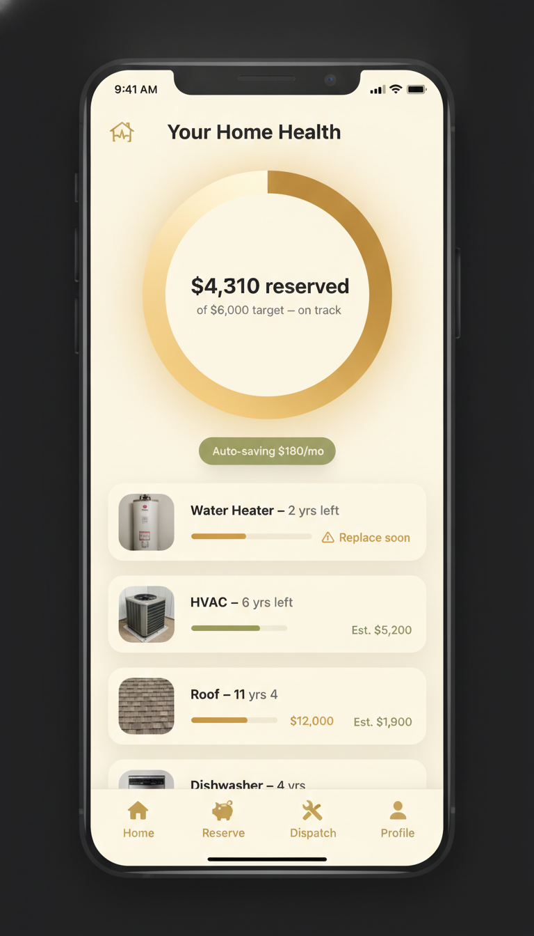 System Health & Reserve screen