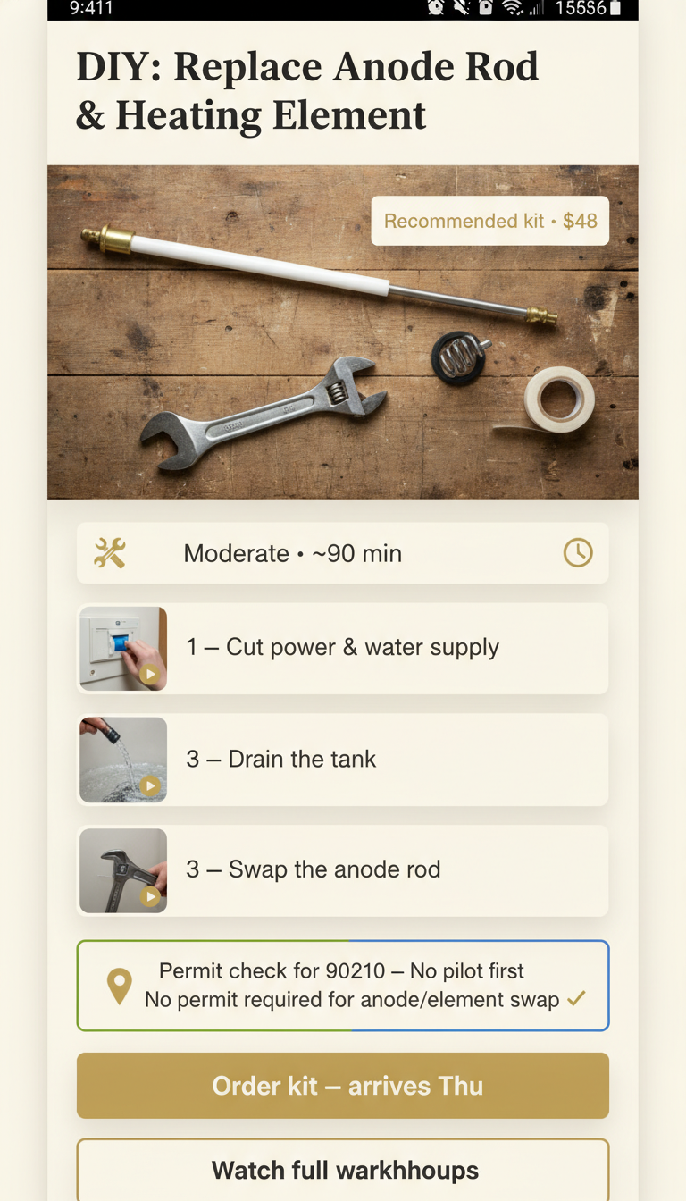DIY Mode + Permit Check screen