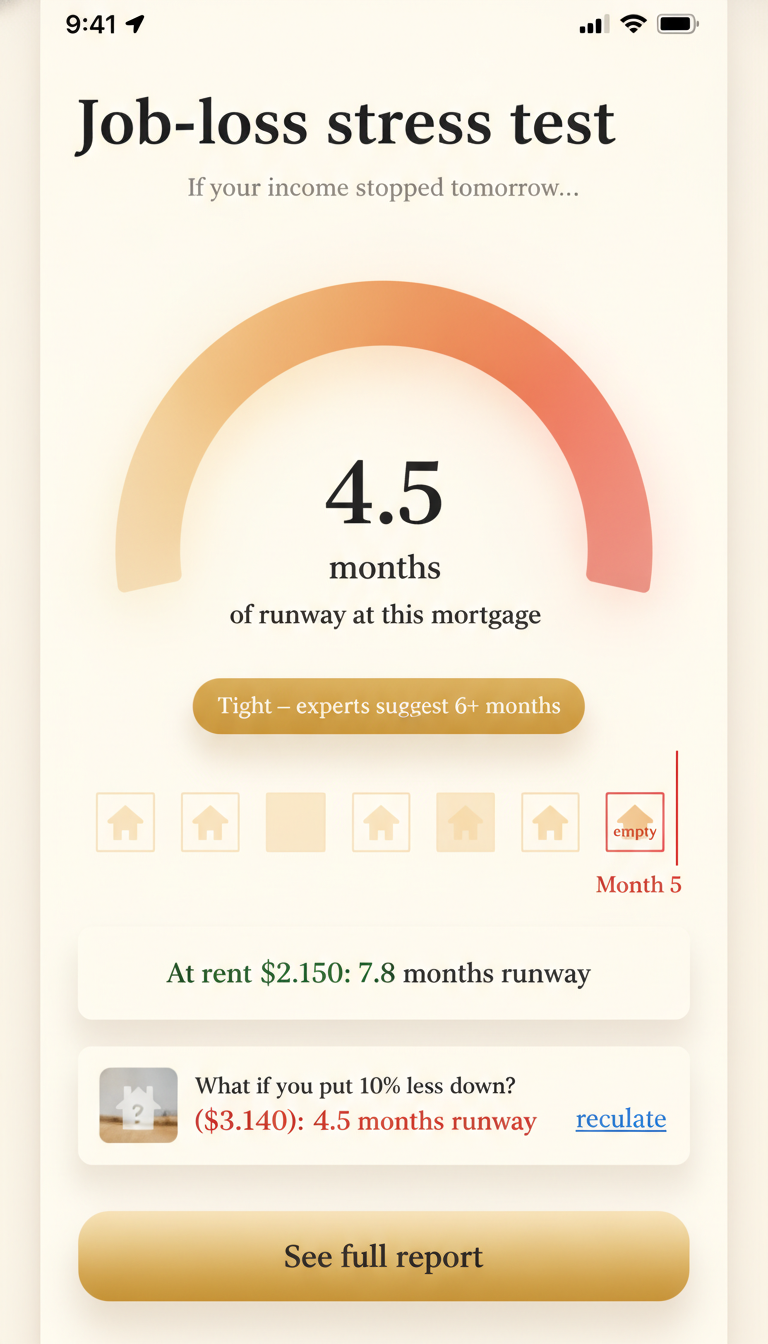 Job-Loss Stress Test screen