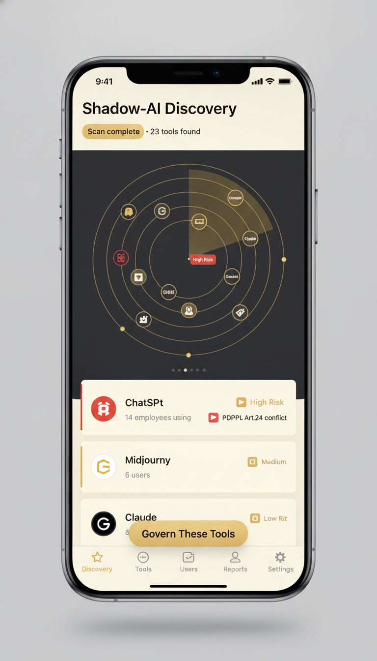 Shadow-AI Discovery screen