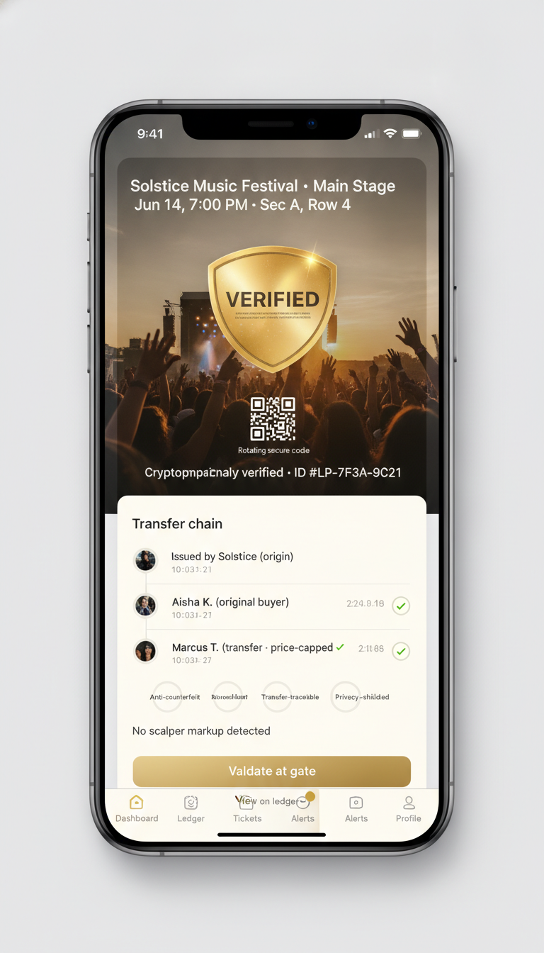 Verified Ticket screen