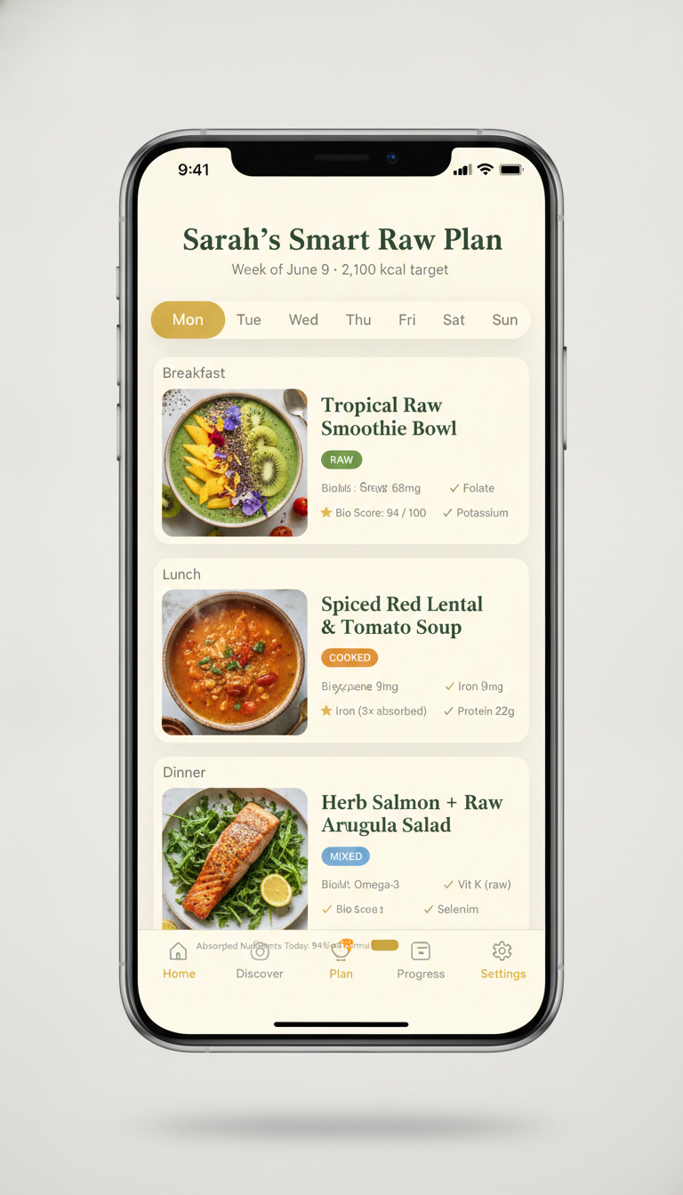 My Smart Raw Plan screen